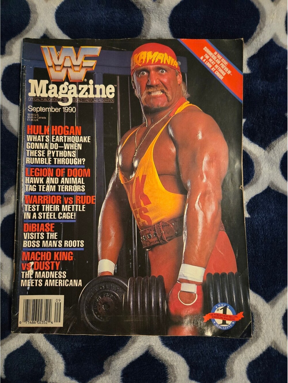 WWF Magazine September 1990 Featuring Hulk Hogan - Vintage Wrestling Collectible
